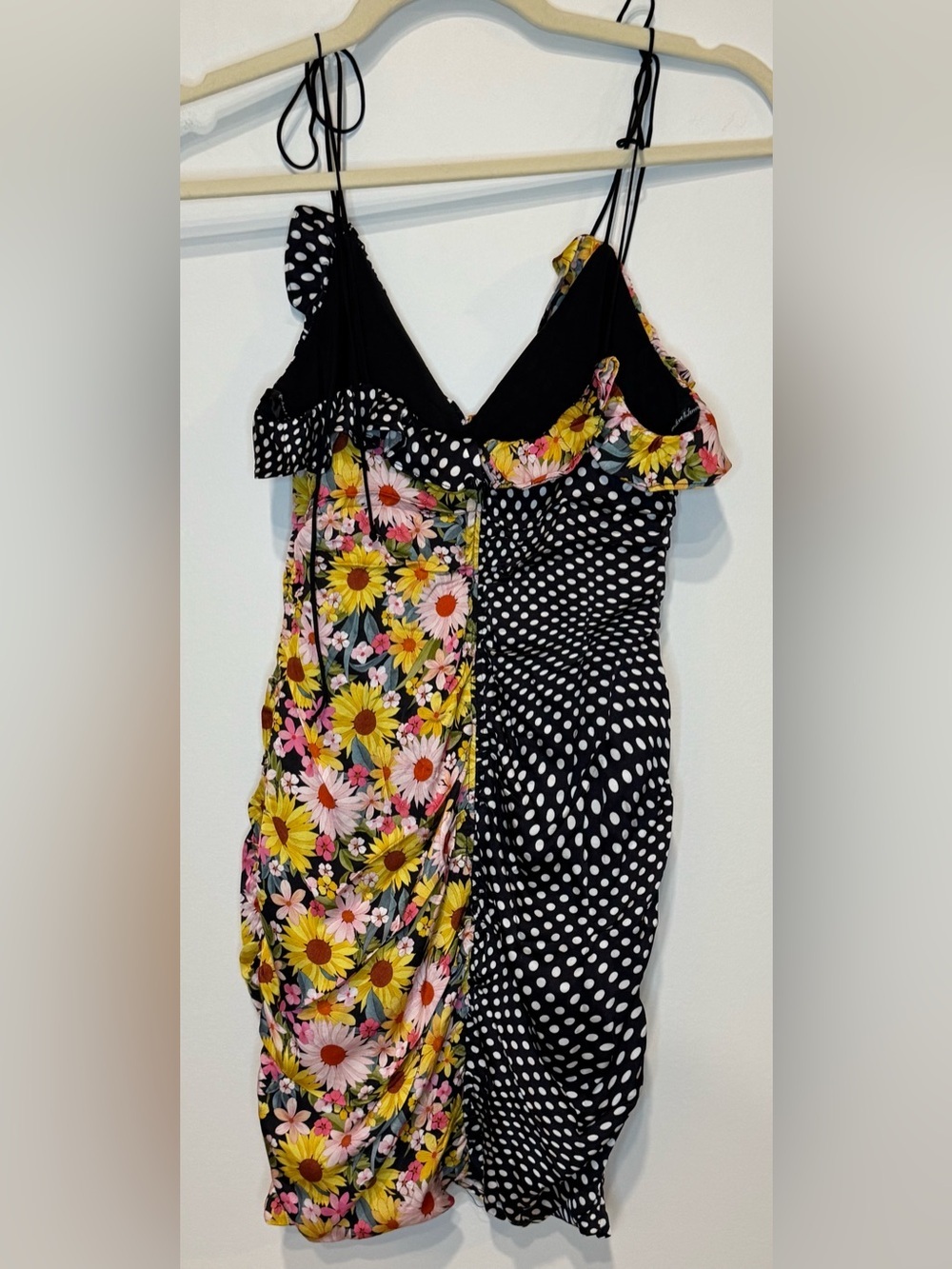 For Love and Lemons Women’s Mochi Shirred Mini Dress Polka Dot Floral Size XS - Picture 6 of 11